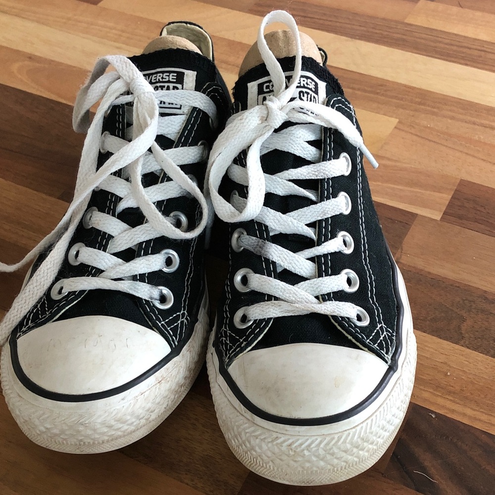 Converse Black and White Low Top Canvas Sneakers